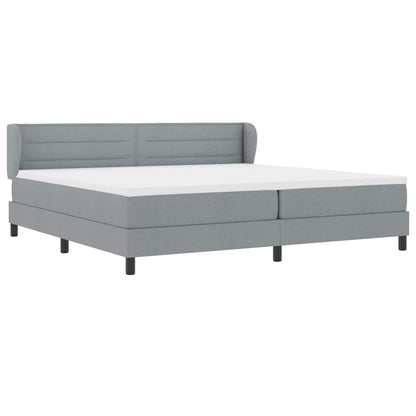 Postel S Boxspringem S Matrací Světle Šedá 200 X 200 Cm Textil