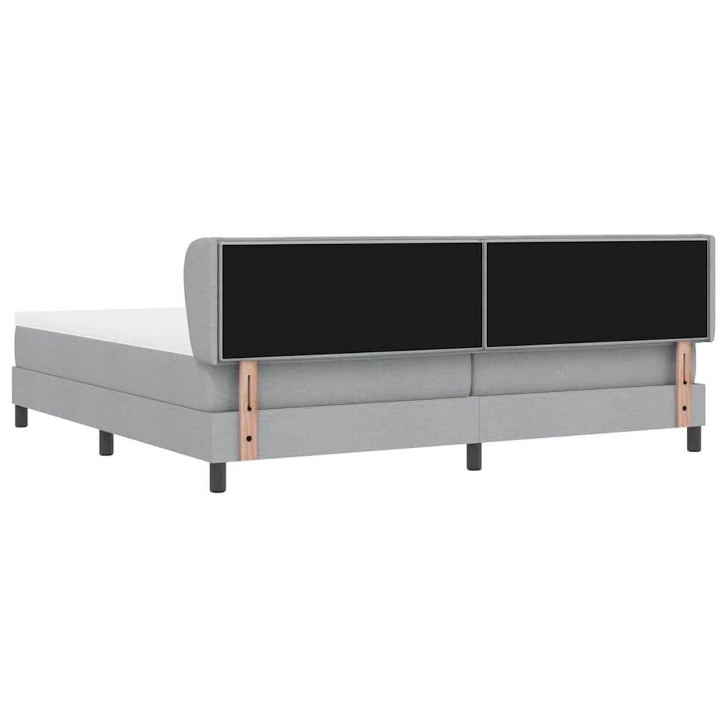 Postel S Boxspringem S Matrací Světle Šedá 200 X 200 Cm Textil