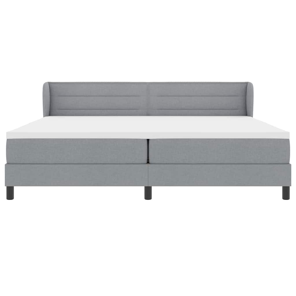 Postel S Boxspringem S Matrací Světle Šedá 200 X 200 Cm Textil