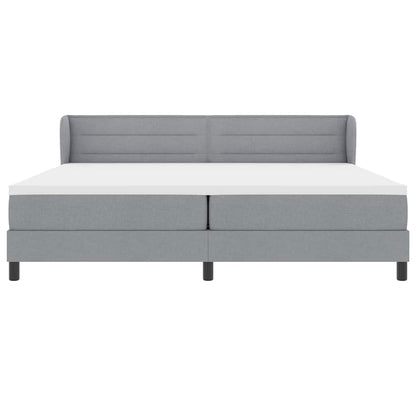 Postel S Boxspringem S Matrací Světle Šedá 200 X 200 Cm Textil