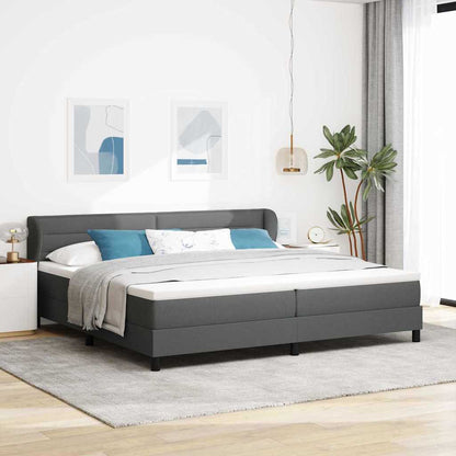 Postel S Boxspringem S Matrací Tmavě Šedá 200 X 200 Cm Textil