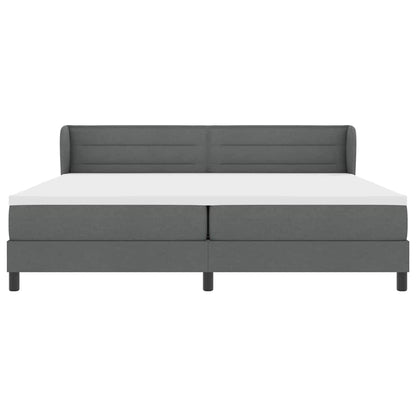 Postel S Boxspringem S Matrací Tmavě Šedá 200 X 200 Cm Textil