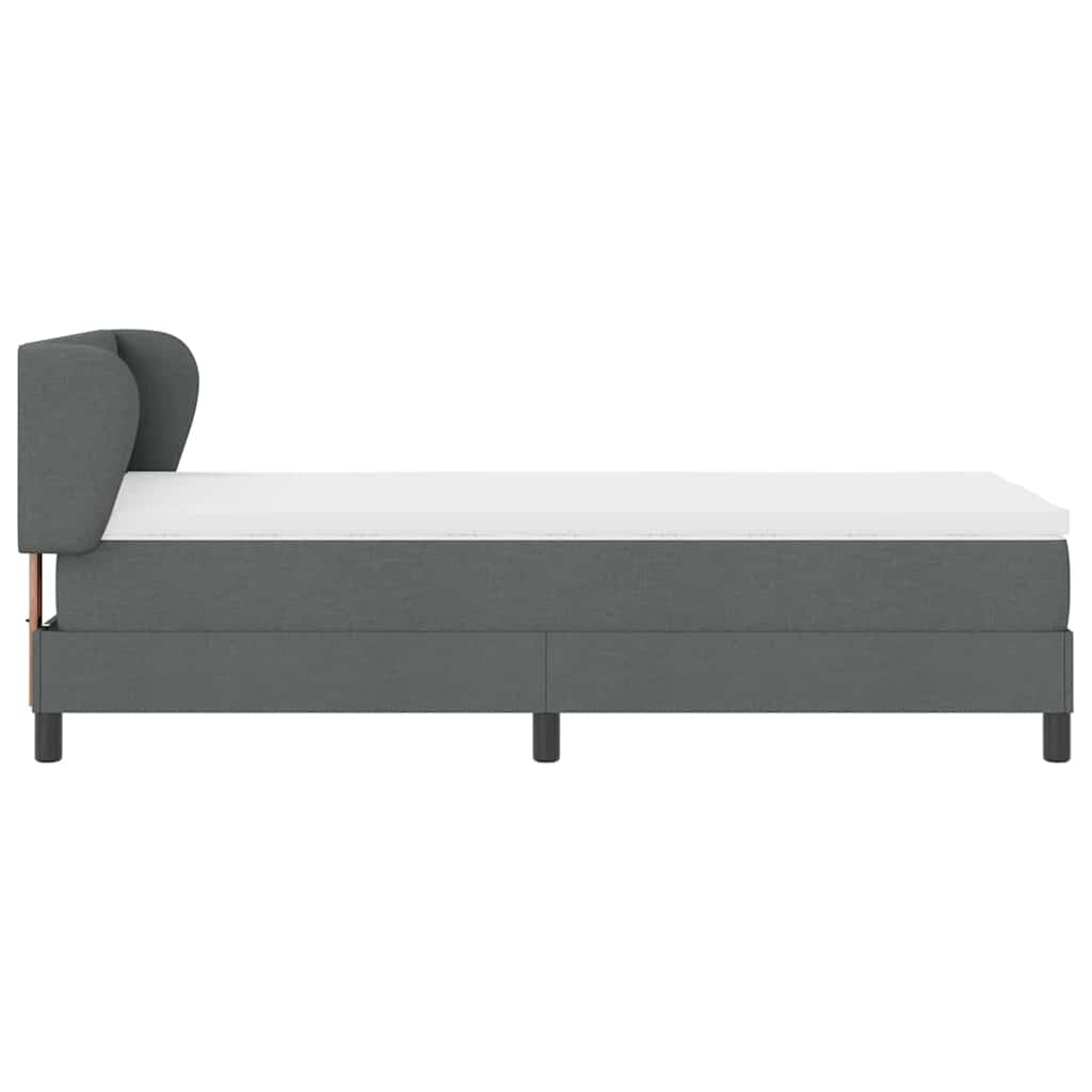 Postel S Boxspringem S Čelo Tmavě Šedá 80 X 200 Cm Textil