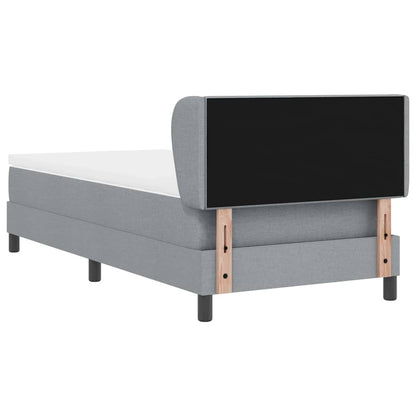 Postel S Boxspringem S Čelo Světle Šedá 90 X 190 Cm Textil