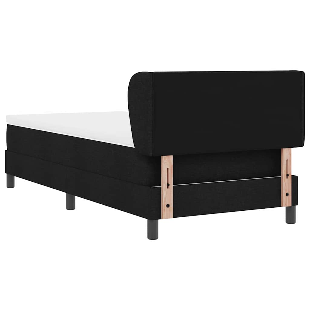 Postel S Boxspringem S Čelo Černá 90 X 190 Cm Textil