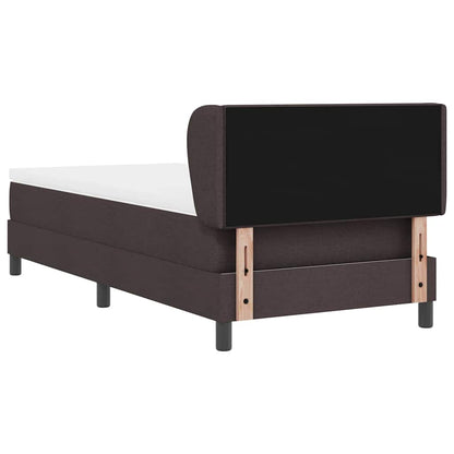 Postel S Boxspringem S Čelo Tmavě Hnědá 90 X 190 Cm Textil