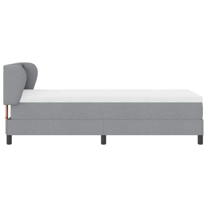 Postel S Boxspringem S Čelo Světle Šedá 90 X 200 Cm Textil