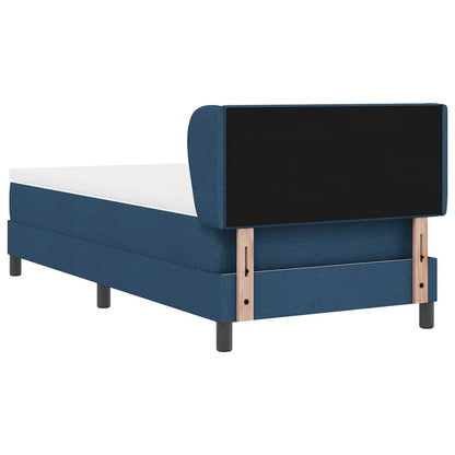 Postel S Boxspringem S Čelo Modrá 90 X 200 Cm Textil