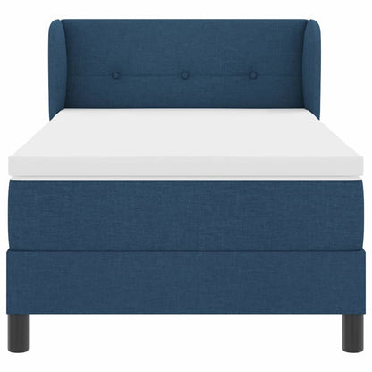Postel S Boxspringem S Čelo Modrá 100 X 200 Cm Textil