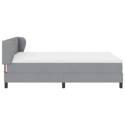 Postel S Boxspringem S Čelo Světle Šedá 140 X 190 Cm Textil