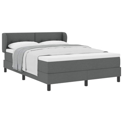 Postel S Boxspringem S Čelo Tmavě Šedá 140 X 190 Cm Textil