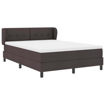Postel S Boxspringem S Čelo Tmavě Hnědá 140 X 190 Cm Textil