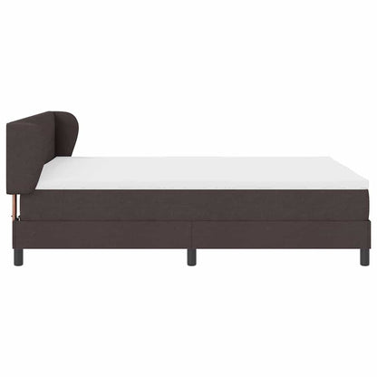 Postel S Boxspringem S Čelo Tmavě Hnědá 140 X 190 Cm Textil
