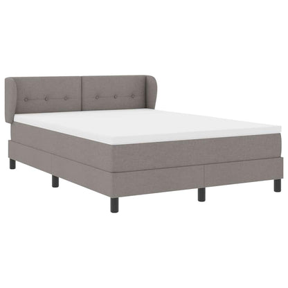 Postel S Boxspringem S Matrací S Čelo Taupe 140 X 190 Cm Textil