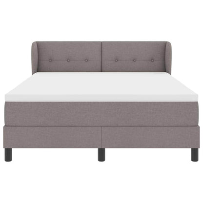 Postel S Boxspringem S Matrací S Čelo Taupe 140 X 190 Cm Textil