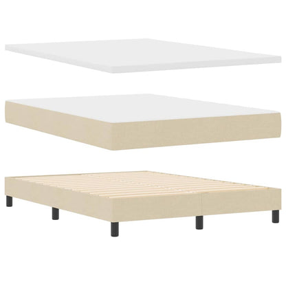 Postel S Boxspringem S Čelo Krémová 140 X 190 Cm Textil