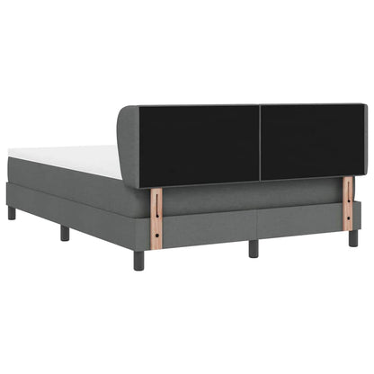 Postel S Boxspringem S Čelo Tmavě Šedá 140 X 200 Cm Textil