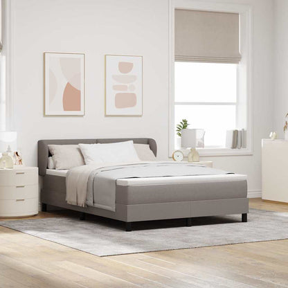 Postel S Boxspringem S Čelo Taupe 140 X 200 Cm Textil
