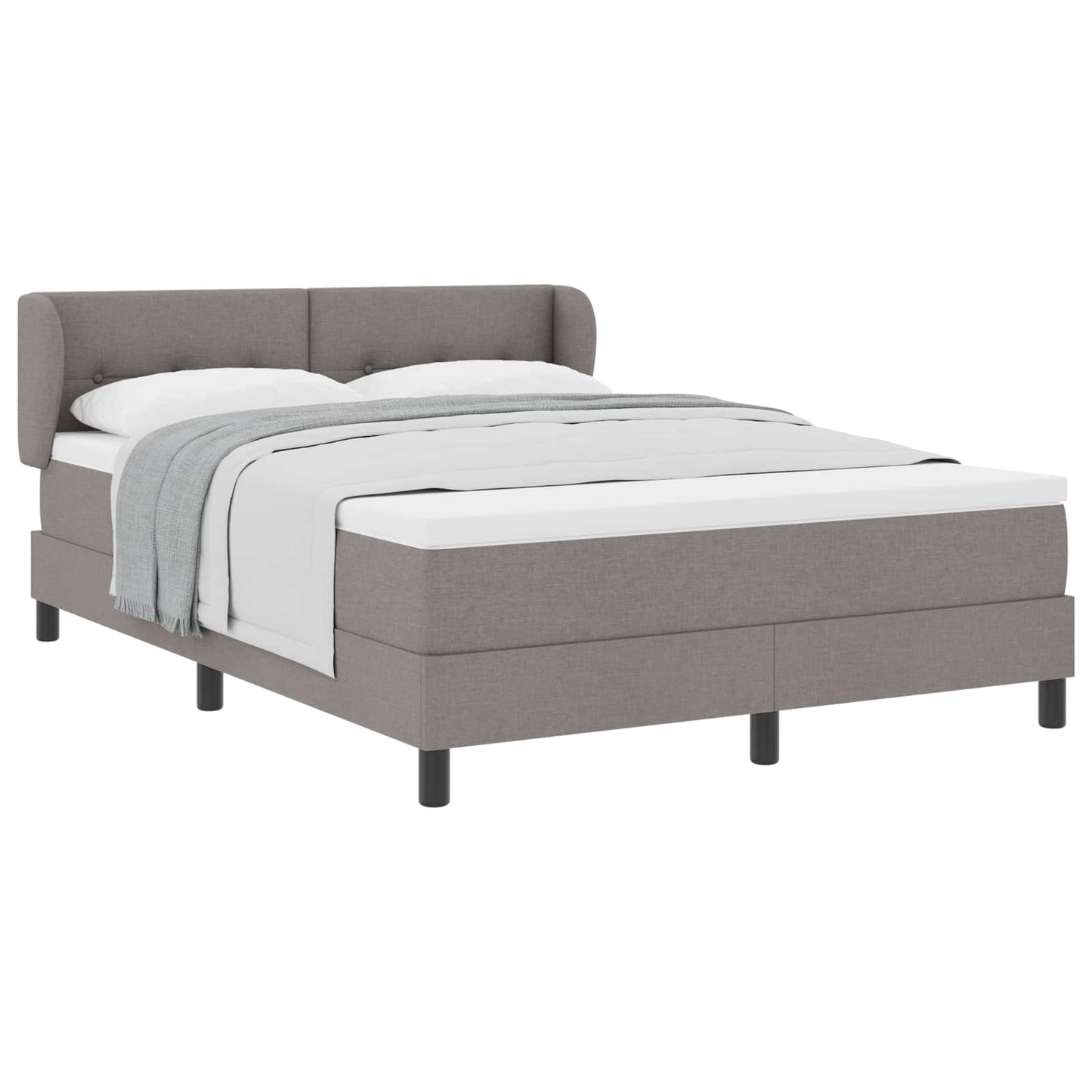 Postel S Boxspringem S Čelo Taupe 140 X 200 Cm Textil