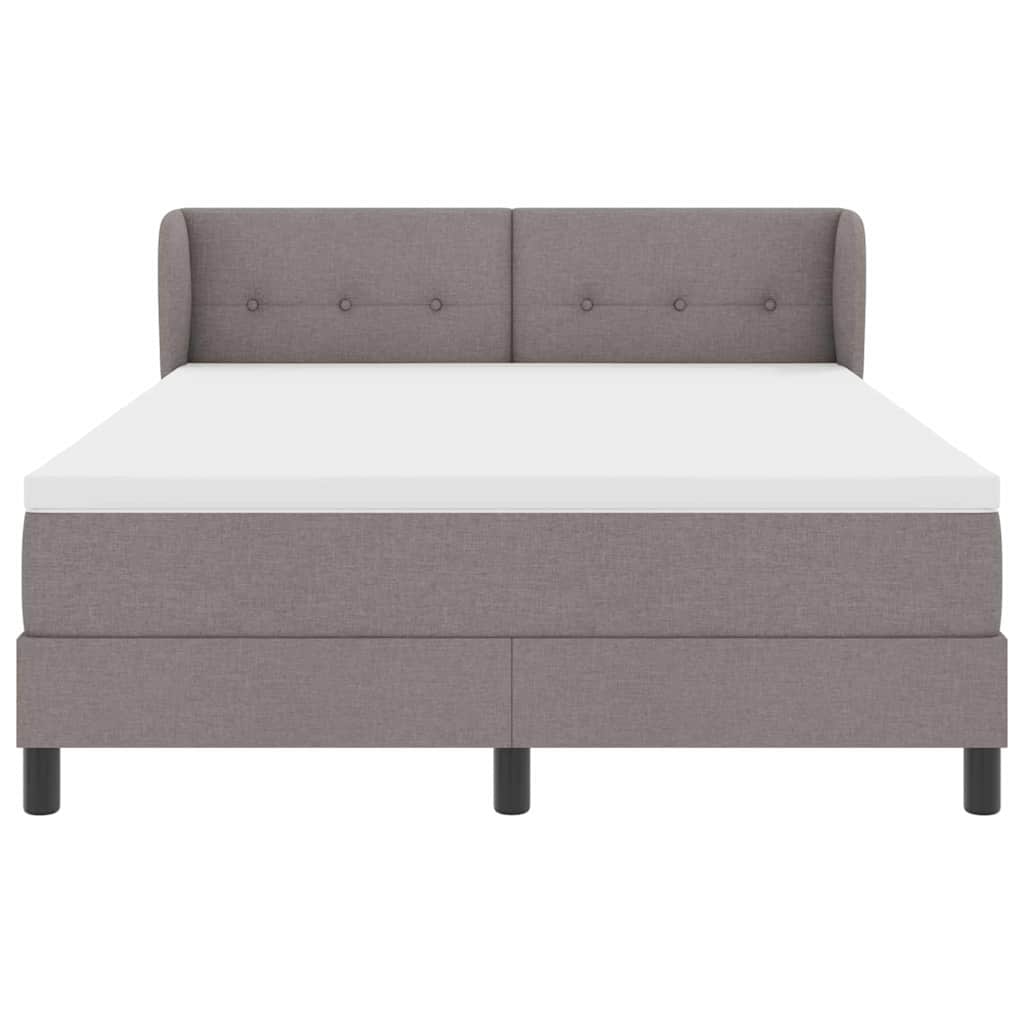 Postel S Boxspringem S Čelo Taupe 140 X 200 Cm Textil