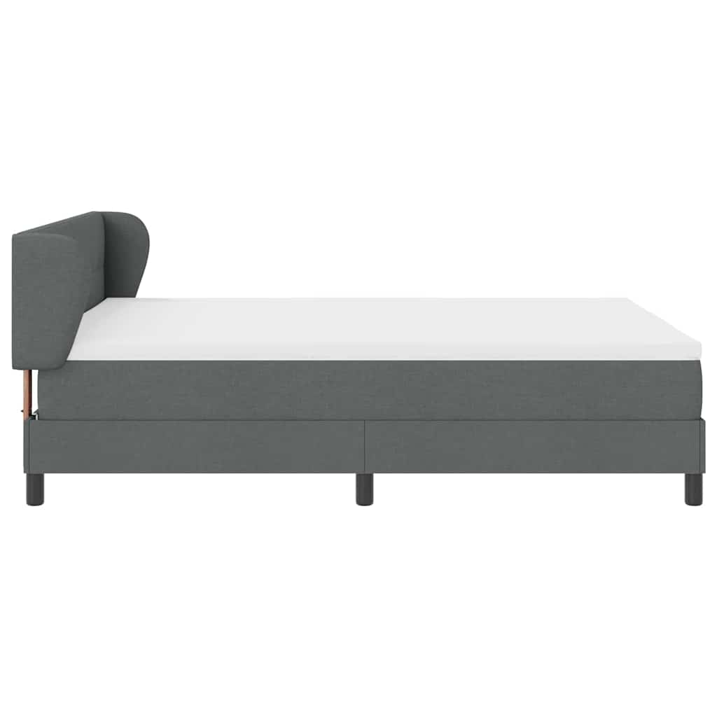 Postel S Boxspringem S Čelo Tmavě Šedá 160 X 200 Cm Textil