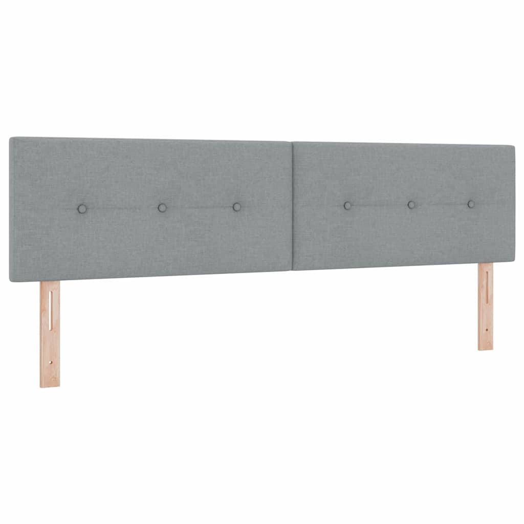 Postel S Boxspringem S Čelo Světle Šedá 180 X 200 Cm Textil