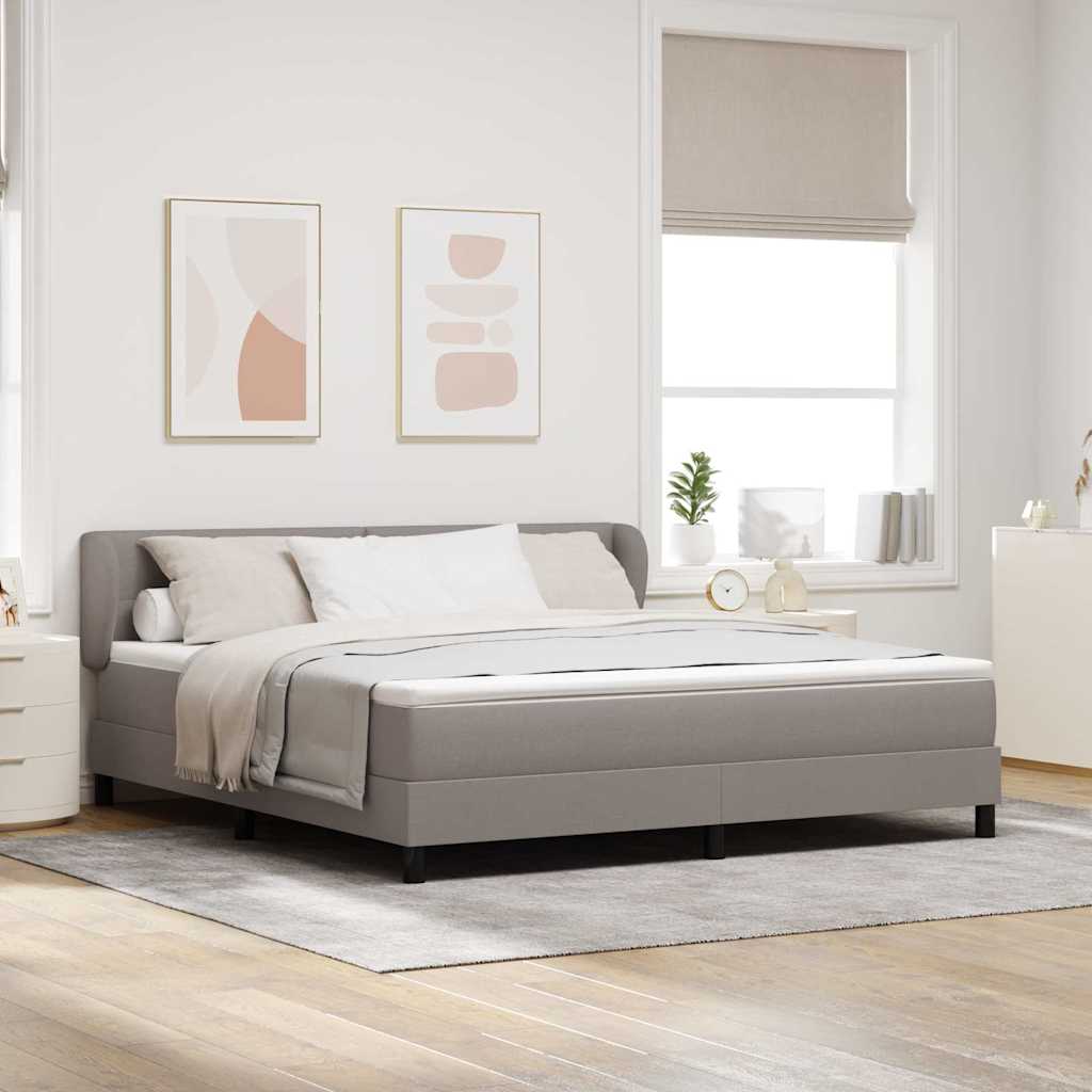 Postel S Boxspringem S Čelo Taupe 180 X 200 Cm Textil