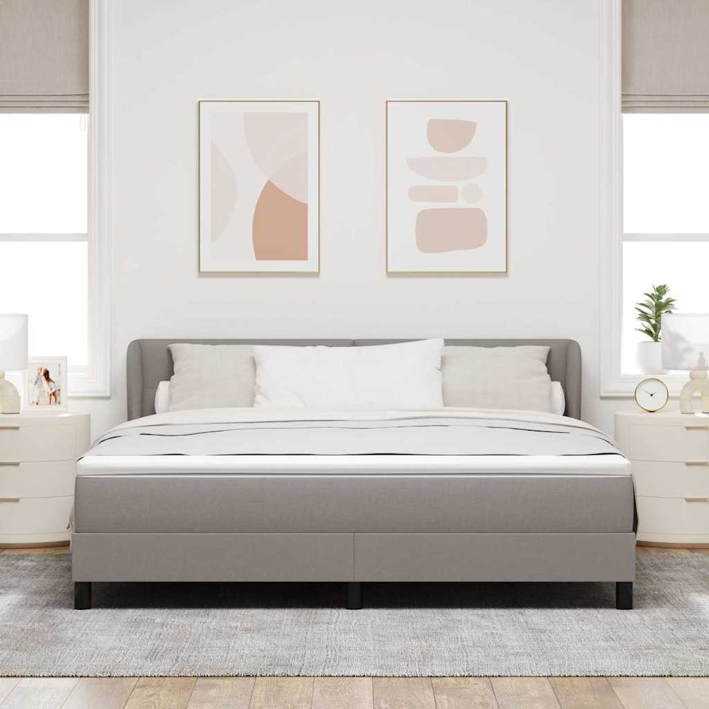 Postel S Boxspringem S Čelo Taupe 180 X 200 Cm Textil