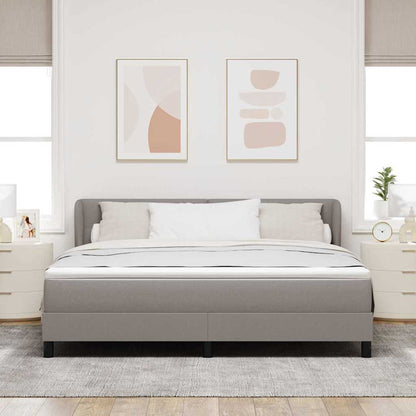 Postel S Boxspringem S Čelo Taupe 180 X 200 Cm Textil
