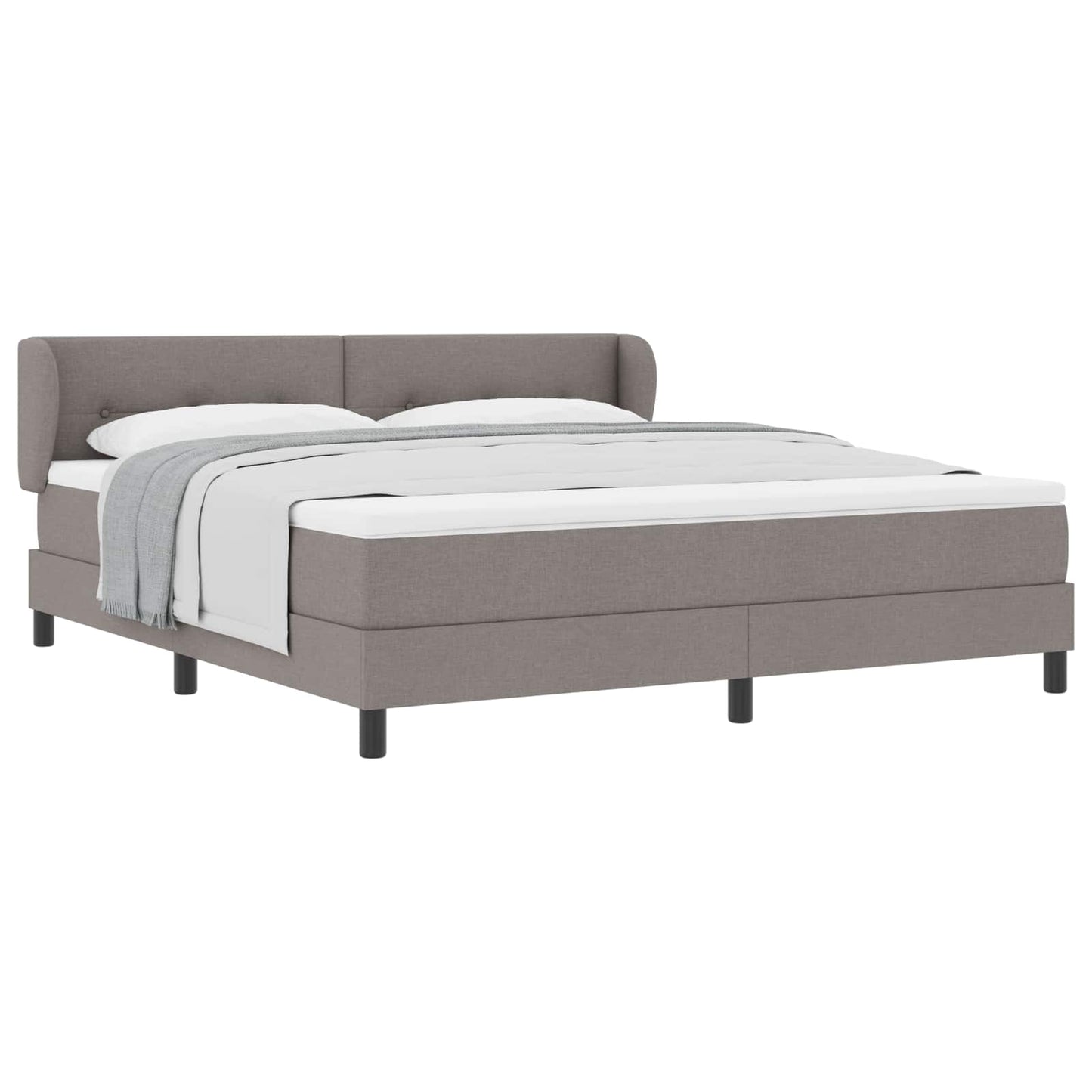 Postel S Boxspringem S Čelo Taupe 180 X 200 Cm Textil