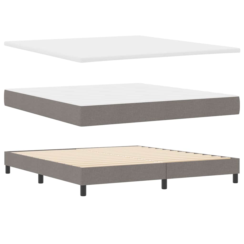 Postel S Boxspringem S Čelo Taupe 180 X 200 Cm Textil