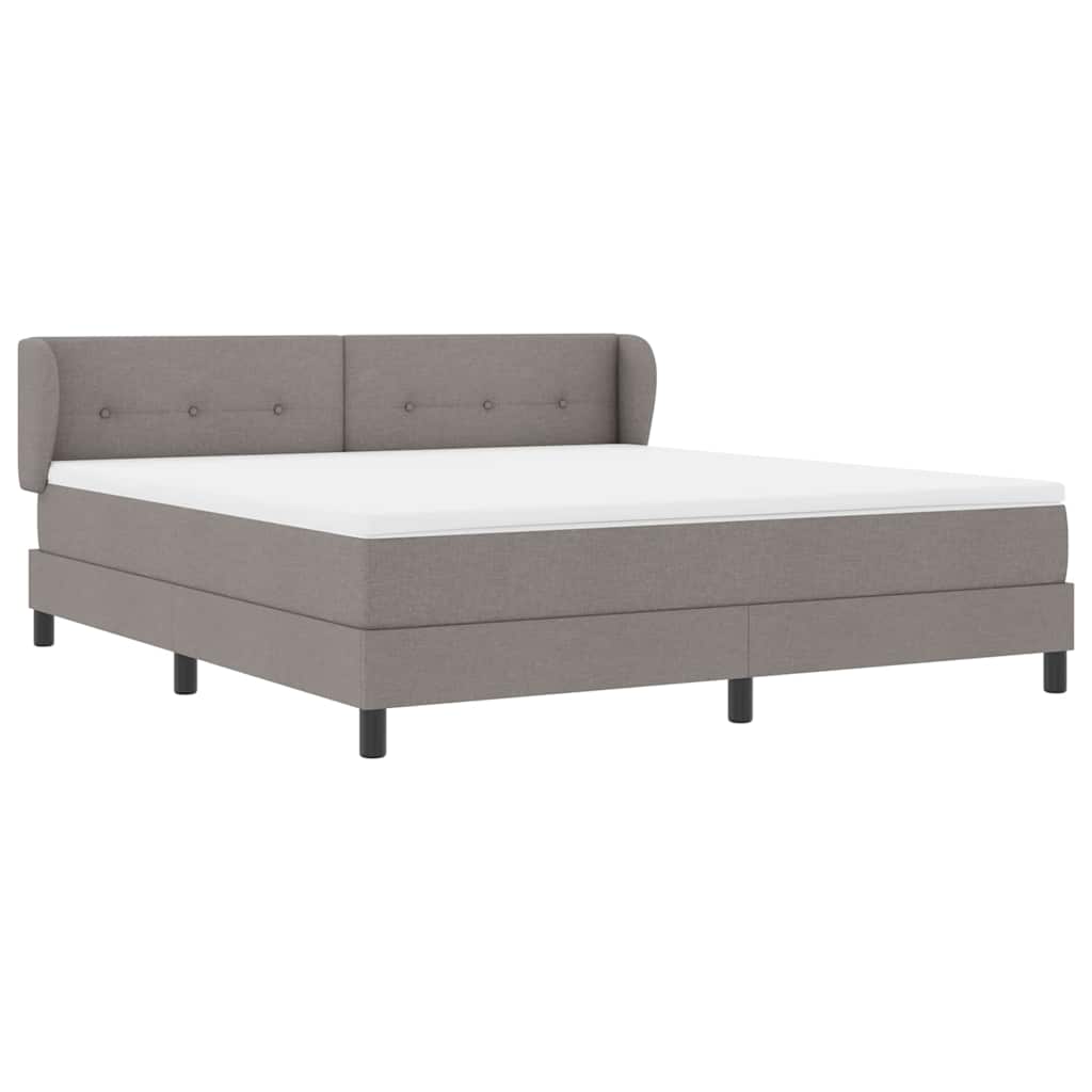 Postel S Boxspringem S Čelo Taupe 180 X 200 Cm Textil