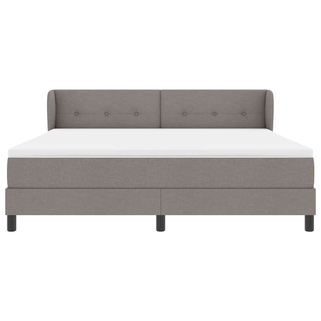 Postel S Boxspringem S Čelo Taupe 180 X 200 Cm Textil