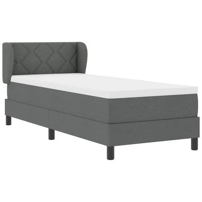 Postel S Boxspringem S Čelo Tmavě Šedá 80 X 200 Cm Textil