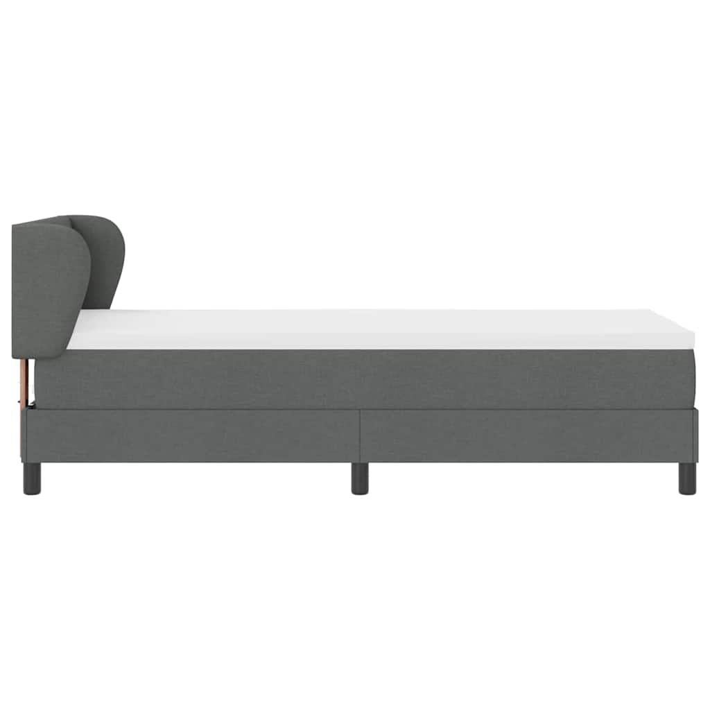 Postel S Boxspringem S Čelo Tmavě Šedá 80 X 200 Cm Textil