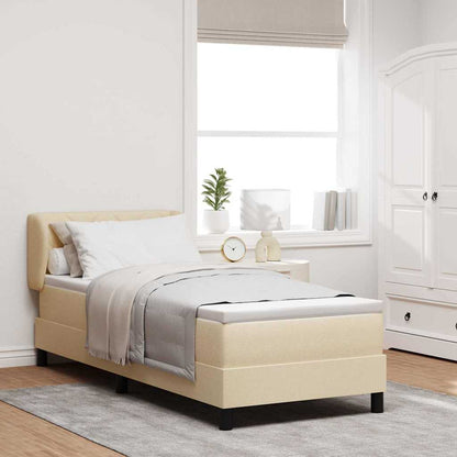 Postel S Boxspringem S Čelo Krémová 80 X 200 Cm Textil