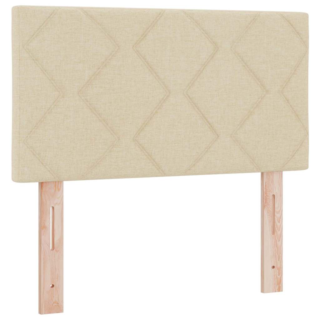 Postel S Boxspringem S Čelo Krémová 80 X 200 Cm Textil