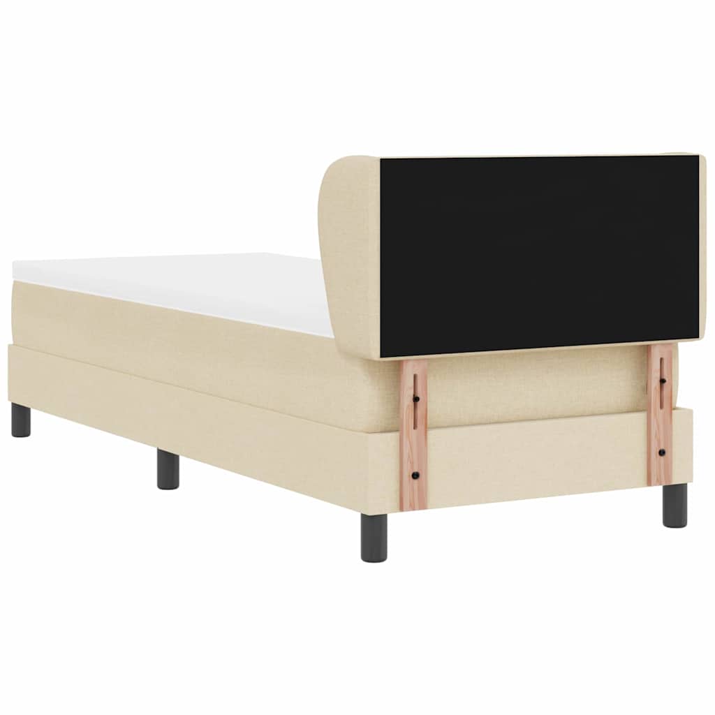 Postel S Boxspringem S Čelo Krémová 80 X 200 Cm Textil