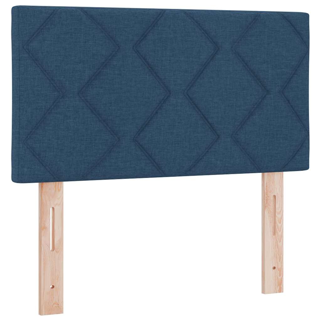 Postel S Boxspringem S Čelo Modrá 80 X 200 Cm Textil