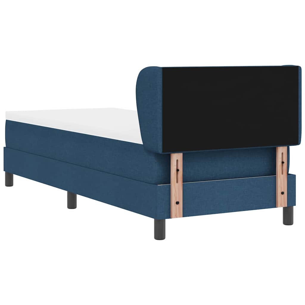 Postel S Boxspringem S Čelo Modrá 80 X 200 Cm Textil