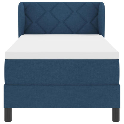 Postel S Boxspringem S Čelo Modrá 80 X 200 Cm Textil