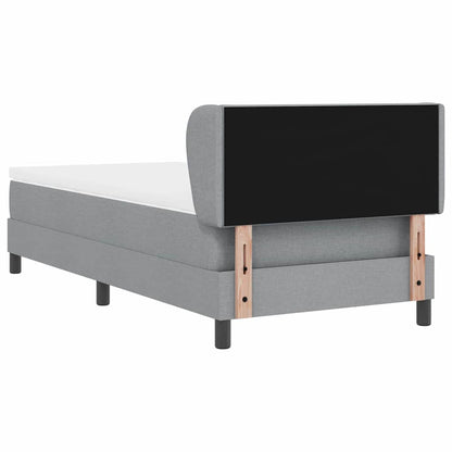 Postel S Boxspringem S Čelo Světle Šedá 90 X 190 Cm Textil