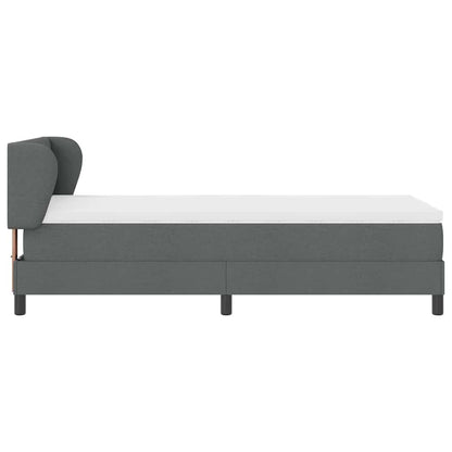 Postel S Boxspringem S Čelo Tmavě Šedá 90 X 190 Cm Textil