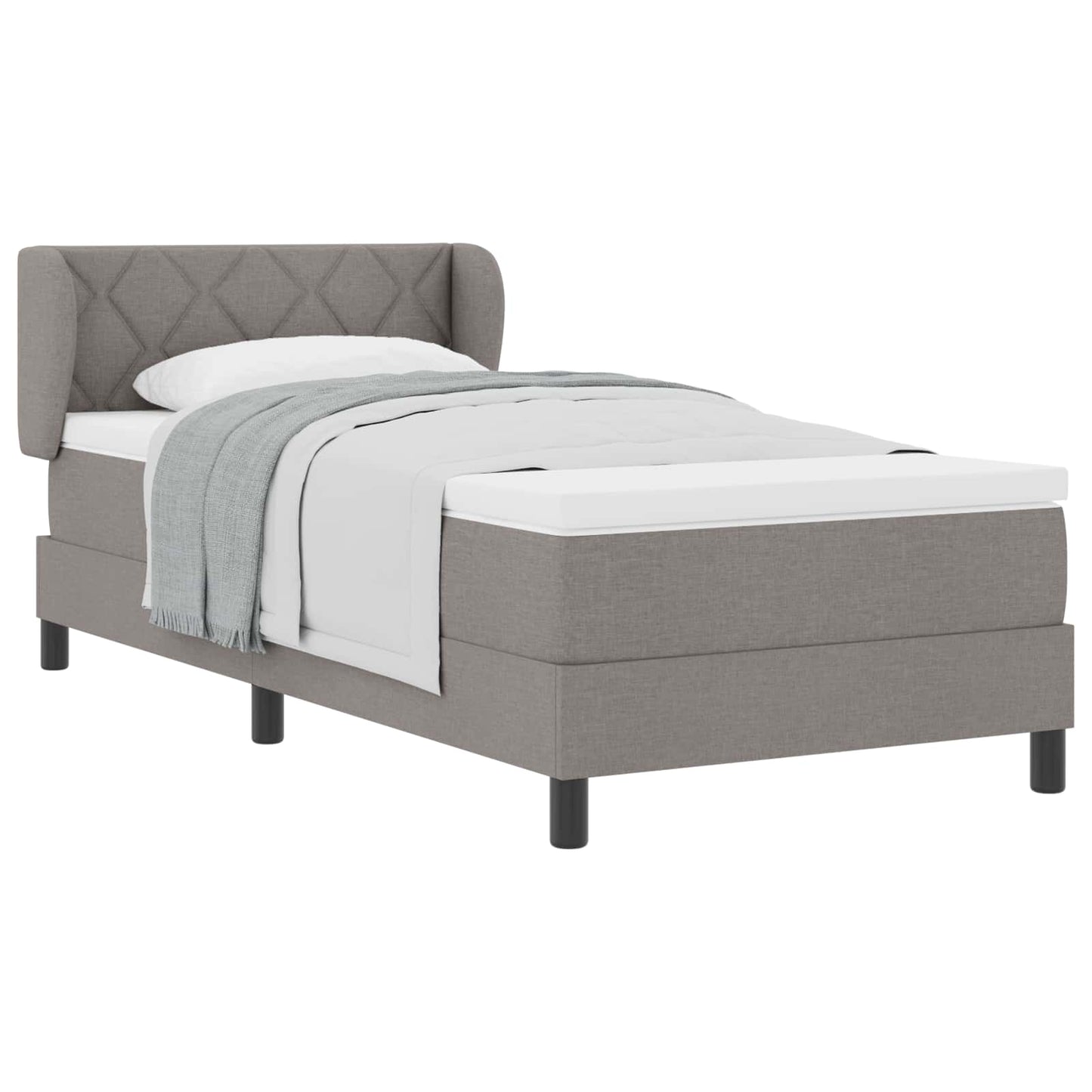 Postel S Boxspringem S Čelo Taupe 90 X 190 Cm Textil