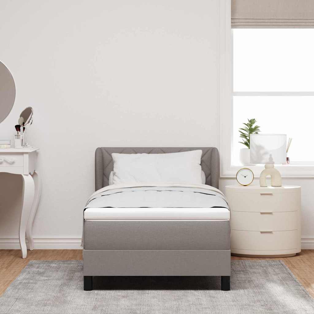 Postel S Boxspringem S Čelo Taupe 90 X 200 Cm Textil