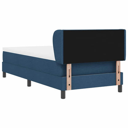 Postel S Boxspringem S Čelo Modrá 90 X 200 Cm Textil