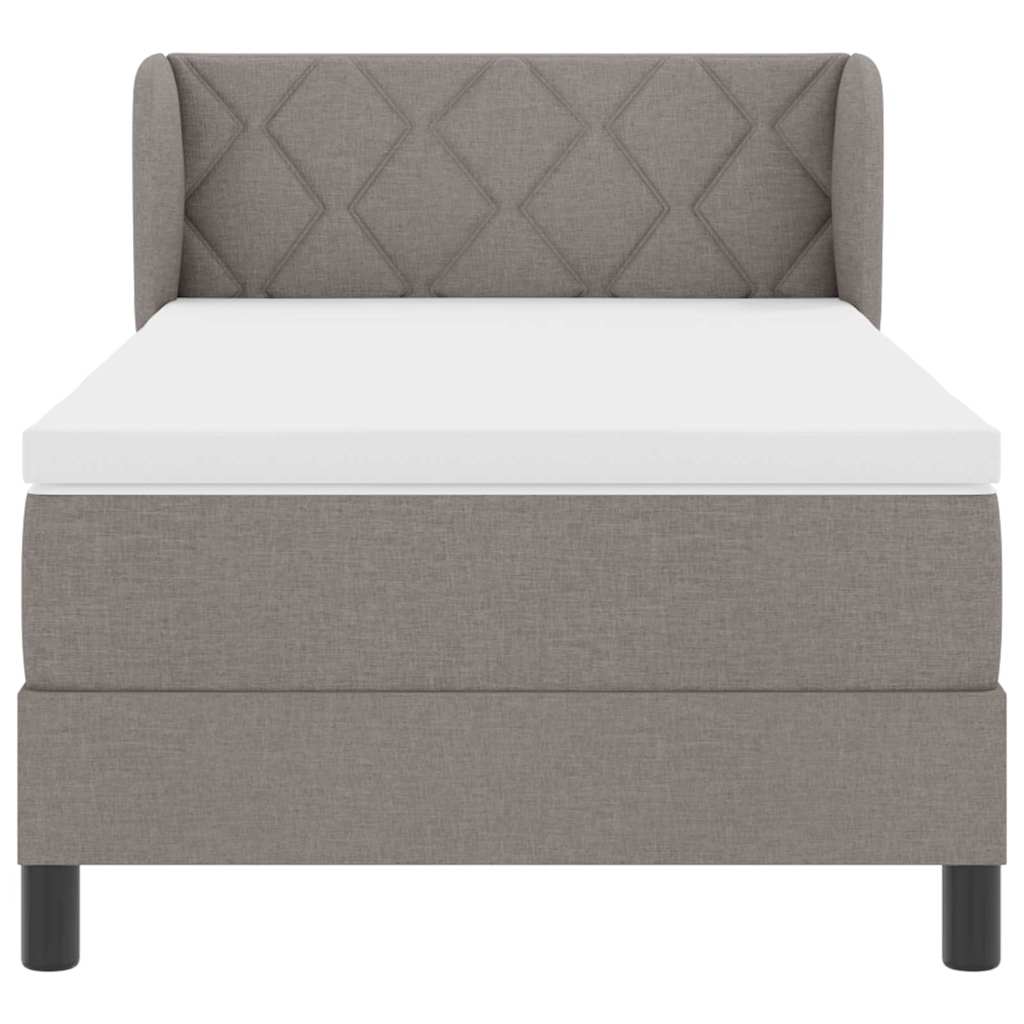 Postel S Boxspringem S Čelo Taupe 100 X 200 Cm Textil