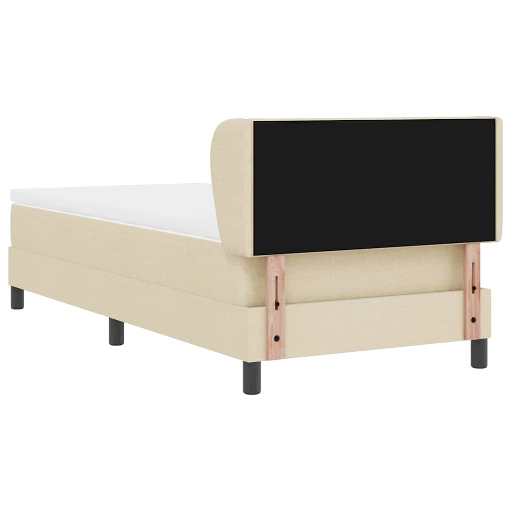 Postel S Boxspringem S Čelo Krémová 100 X 200 Cm Textil