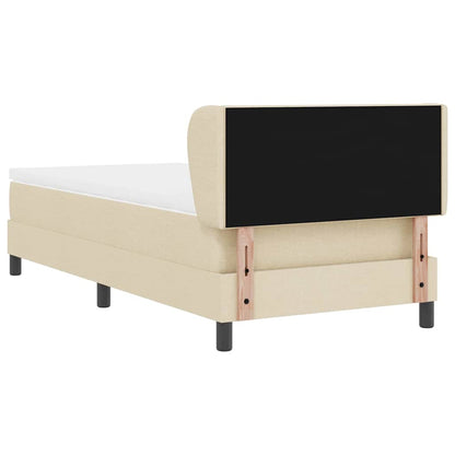 Postel S Boxspringem S Čelo Krémová 100 X 200 Cm Textil