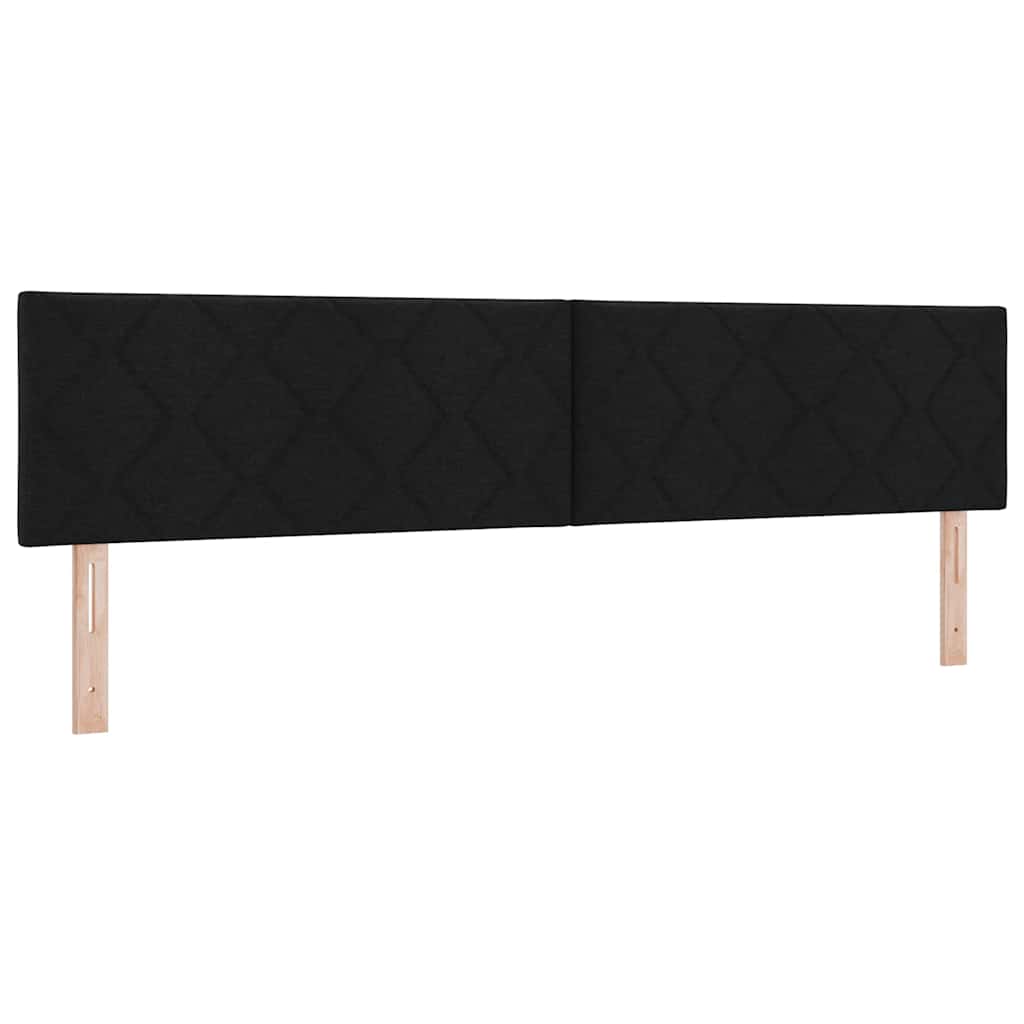 Postel S Boxspringem S Čelo Černá 200 X 200 Cm Textil